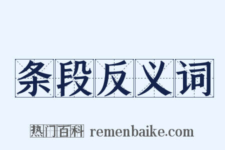 条段反义词是什么意思的图片